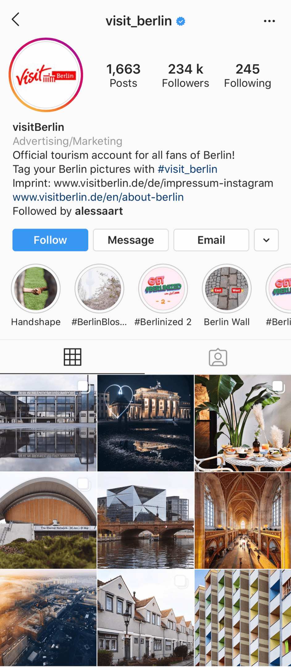 @visit_berlin verified Instagram account