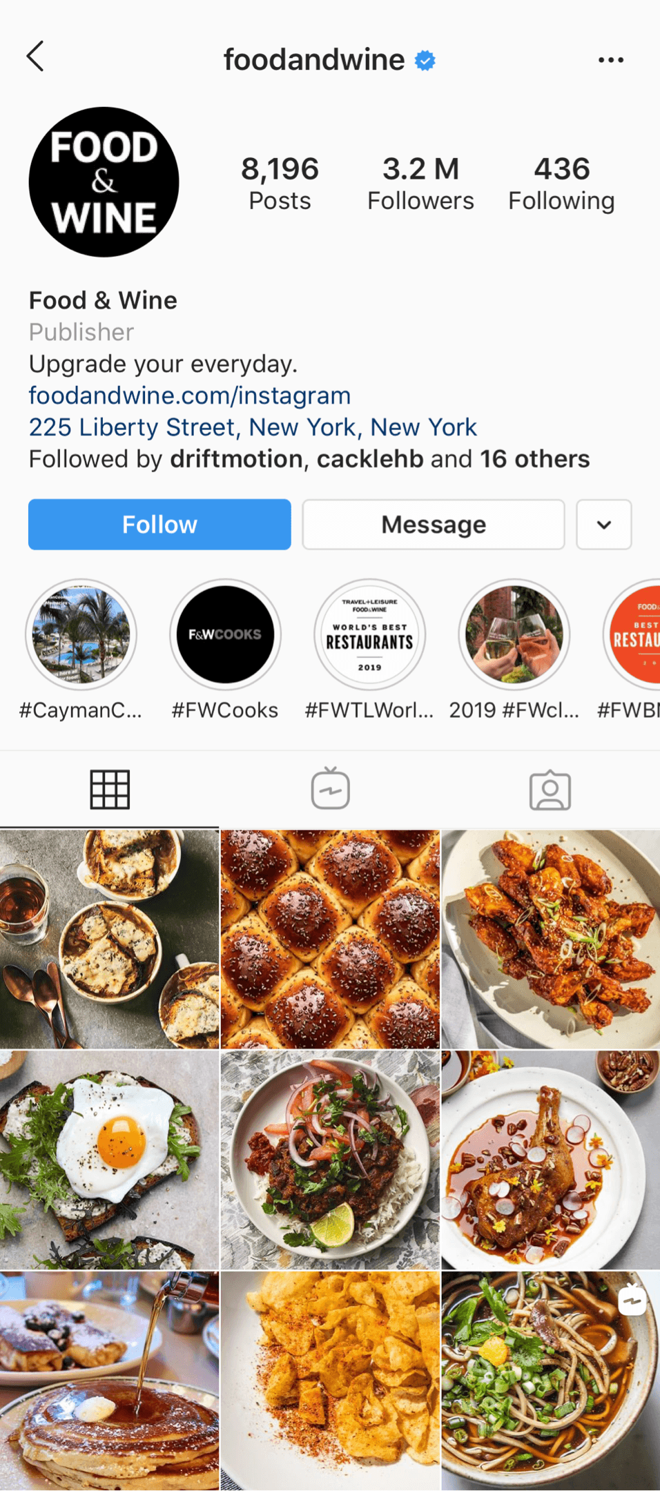 @foodandwine Instagram profile