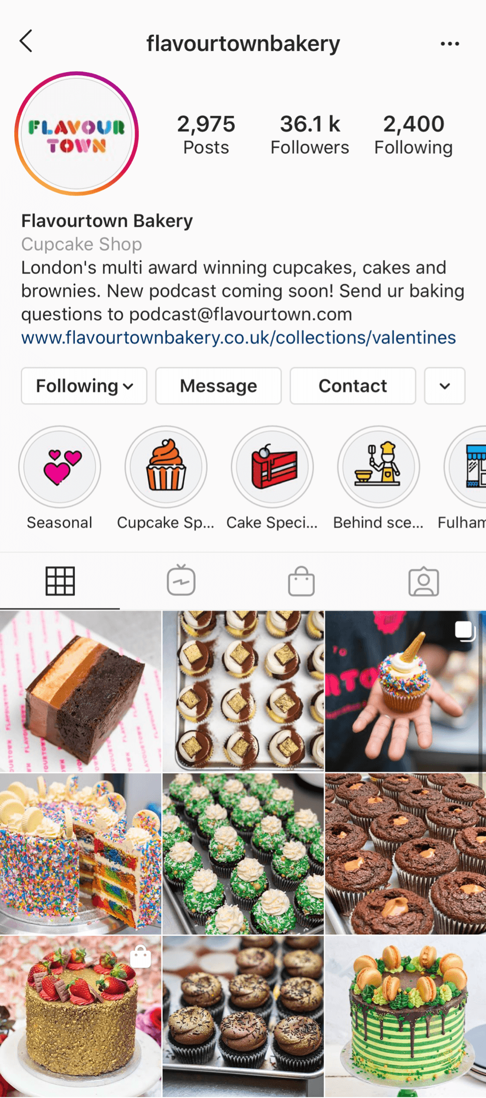@flavourtownbakery Instagram profile