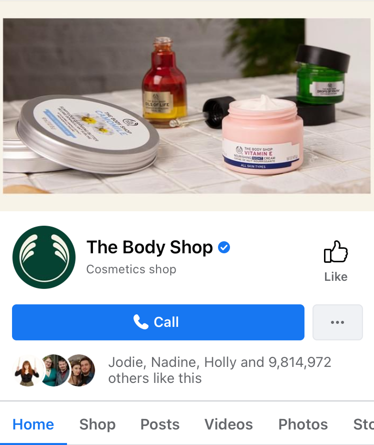The Body Shop Facebook Page