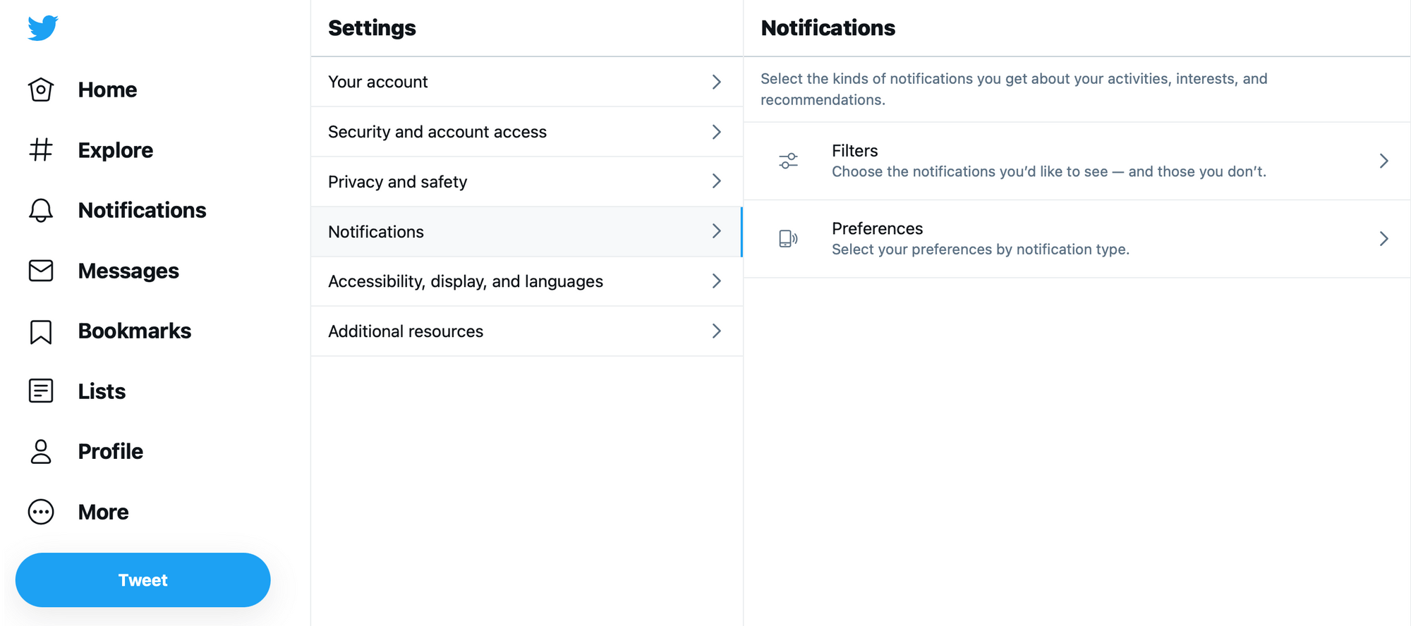 Quality filter: Notifications>Setting (cog)>Notifications>Filters>Quality Filter