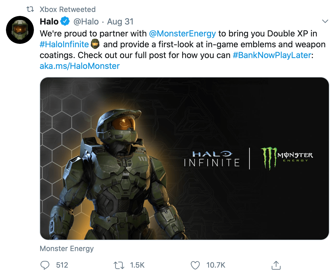 @Xbox retweeted industry partnership news from @Halo