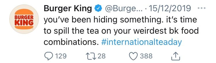 tweet by @BurgerKing