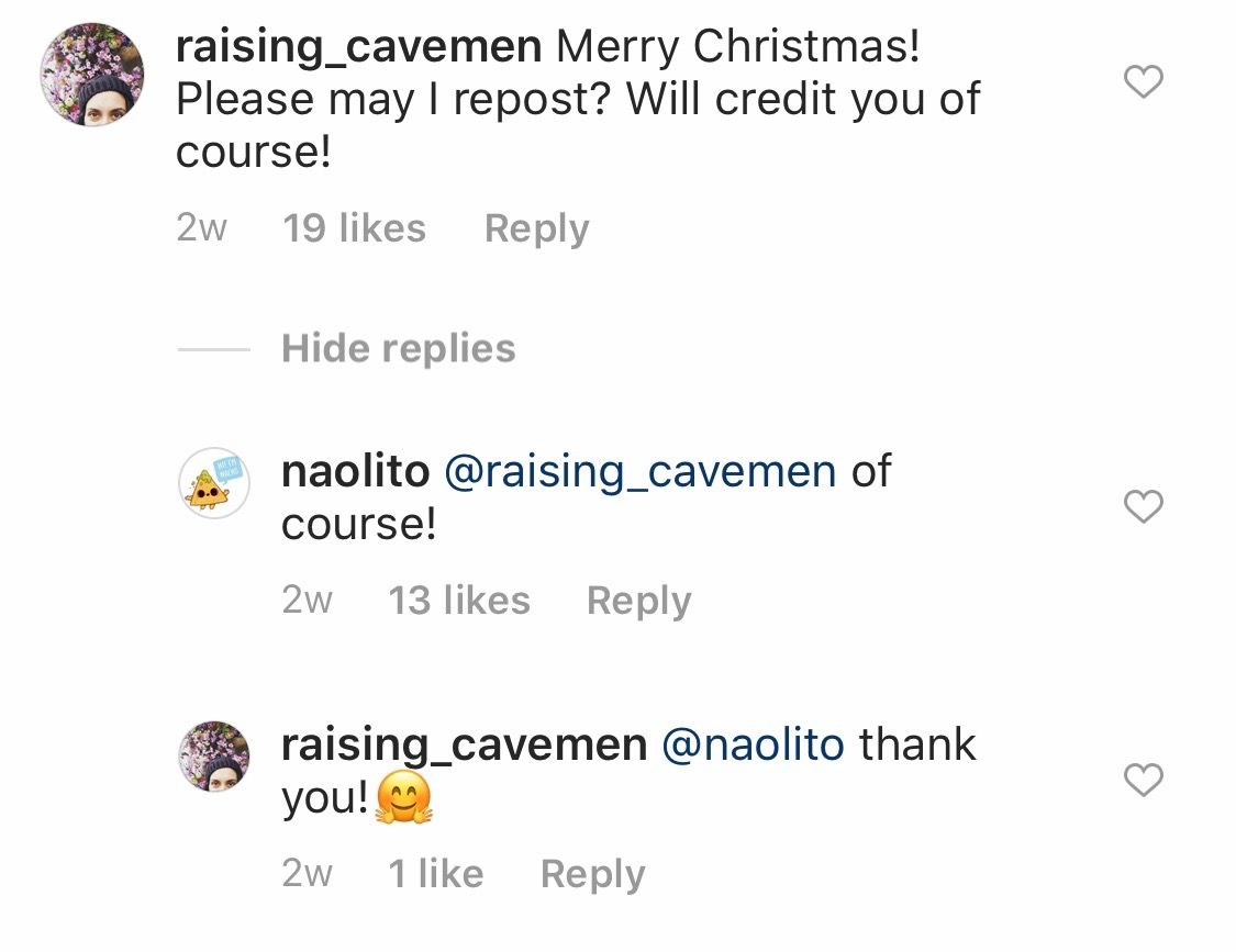 Comments on a @naolito Instagram post