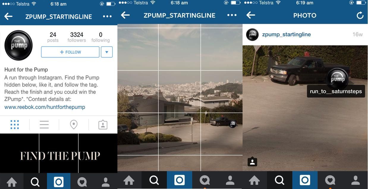 Reekbok's Hunt For The Pump Instagram game - image from SocialMediaToday