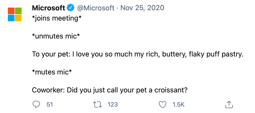 @microsoft adapting their tweets to reflect the current online culture and climate