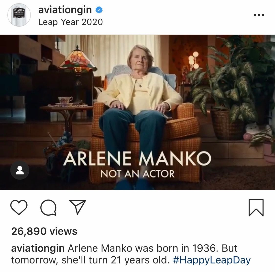 Still image taken from an @aviationgin Instagram post