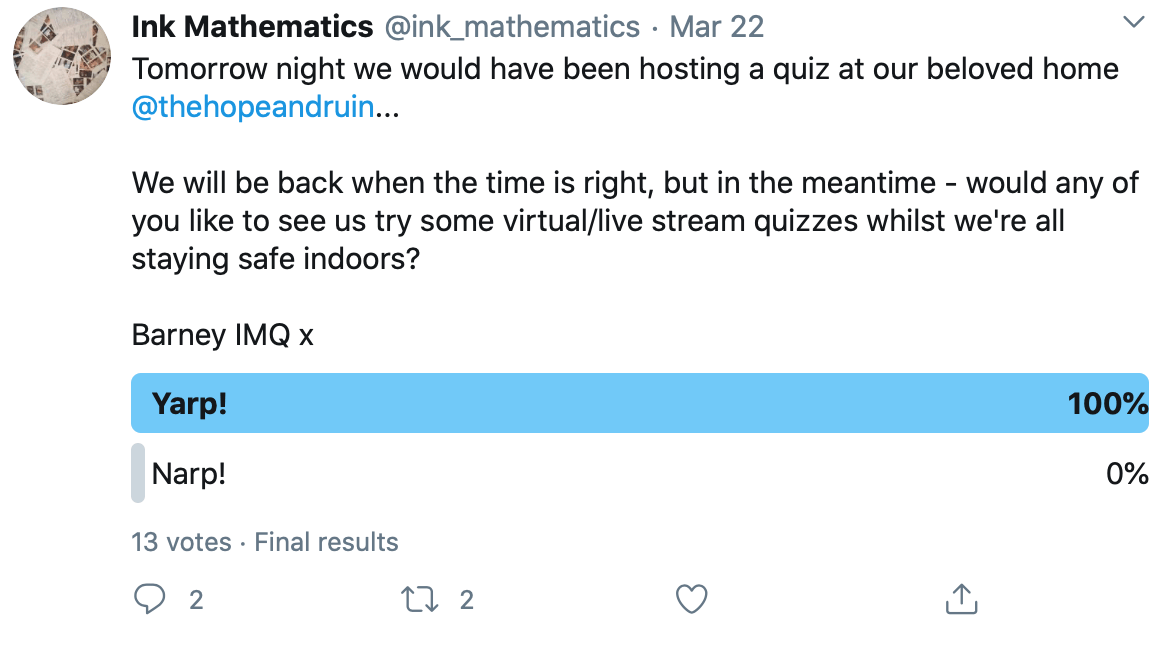Twitter poll by @ink_mathematics