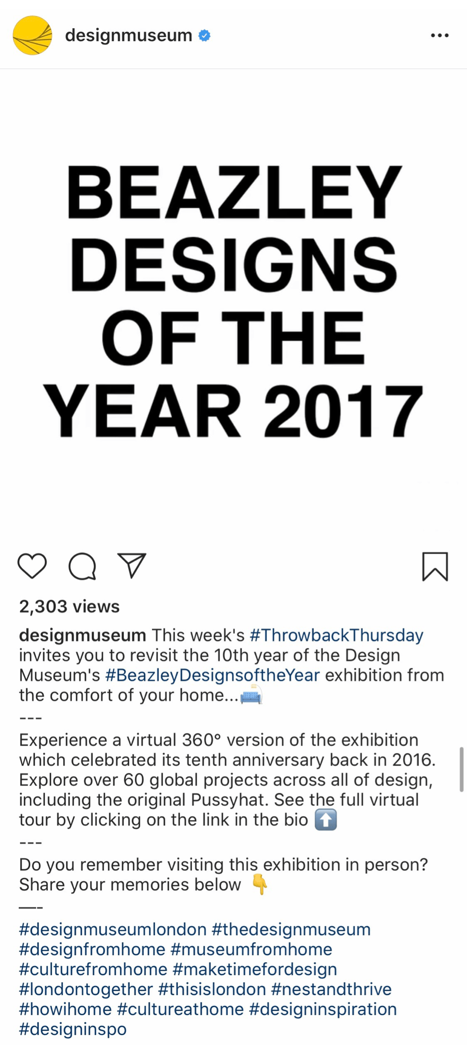 Question included in Instagram post description by @designmuseum
