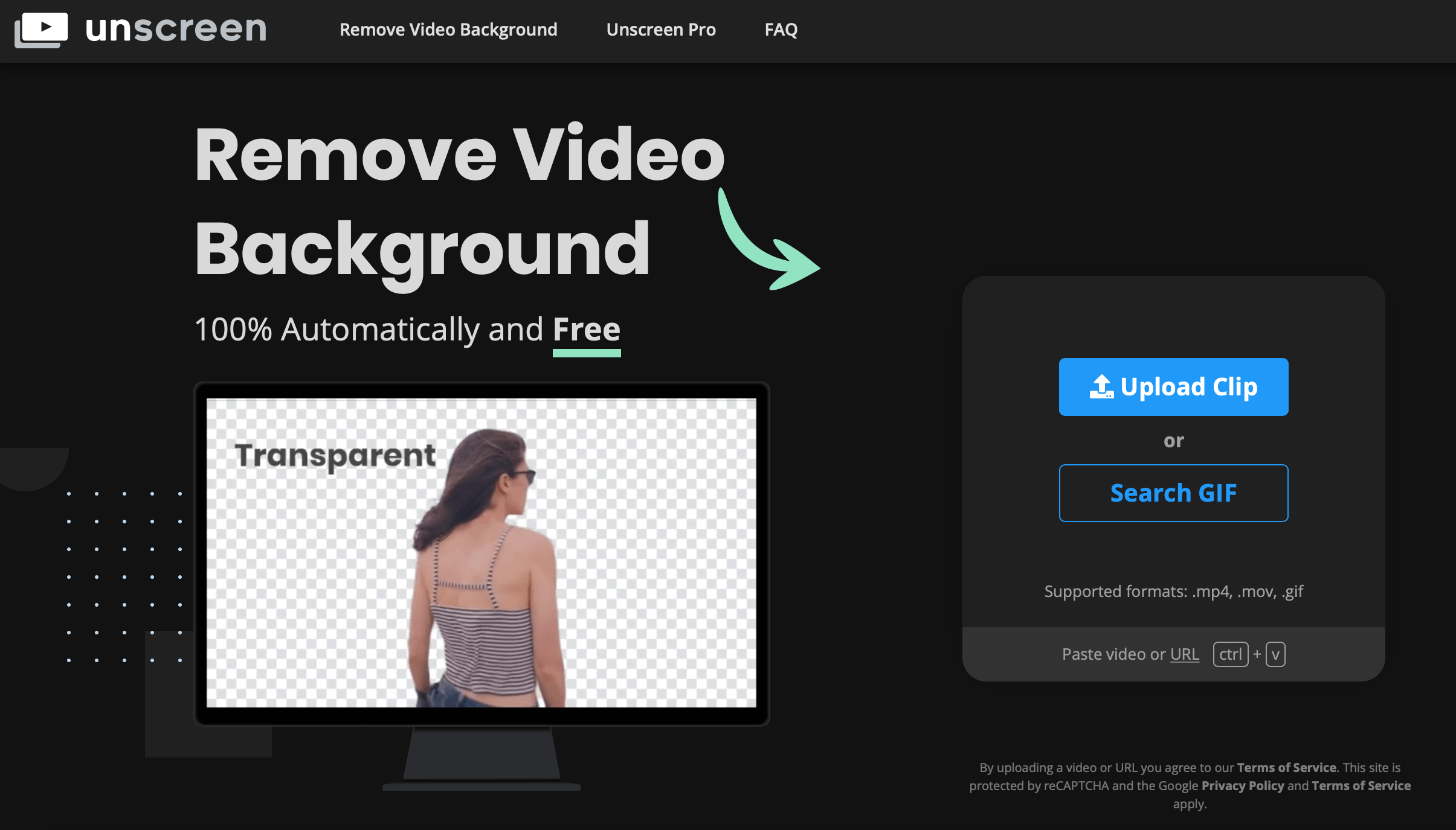 Remove backgrounds from videos with Unscreen