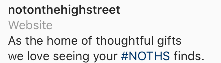 Hashtag #NOTHS in their Instagram bio