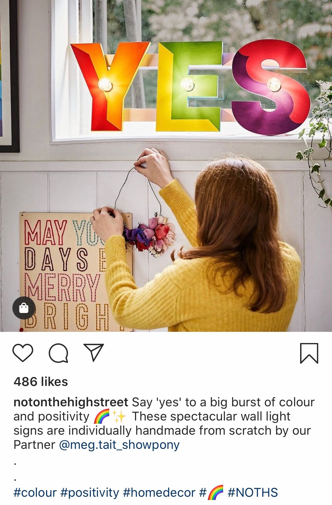 @notonthehighstreet Instagram post featuring collaborative mention