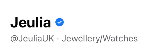 Verification blue tick featured on the Jeulia Facbook page