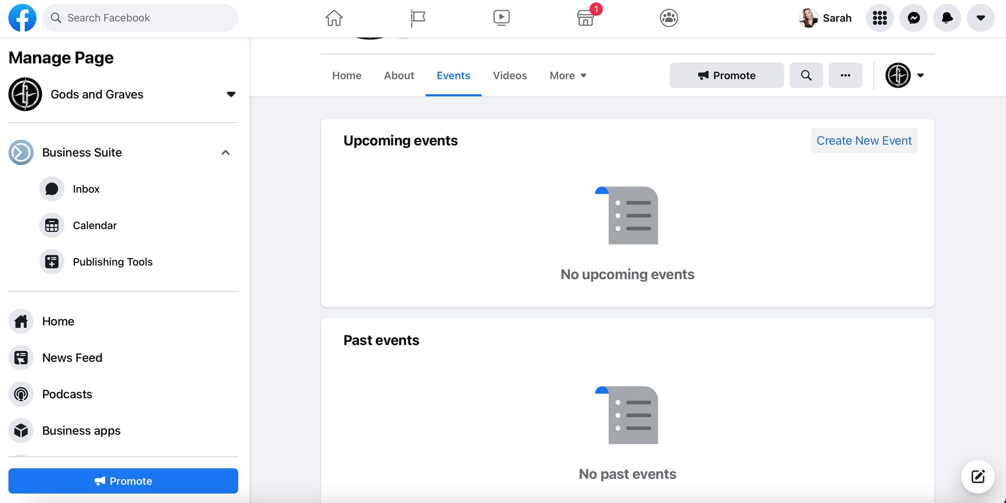 Select the ‘Events’ tab followed by ‘Create New Event’ on your Facebook page to create an event