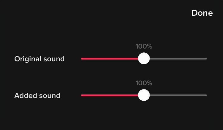 Adjust the volume of original sound and added sound