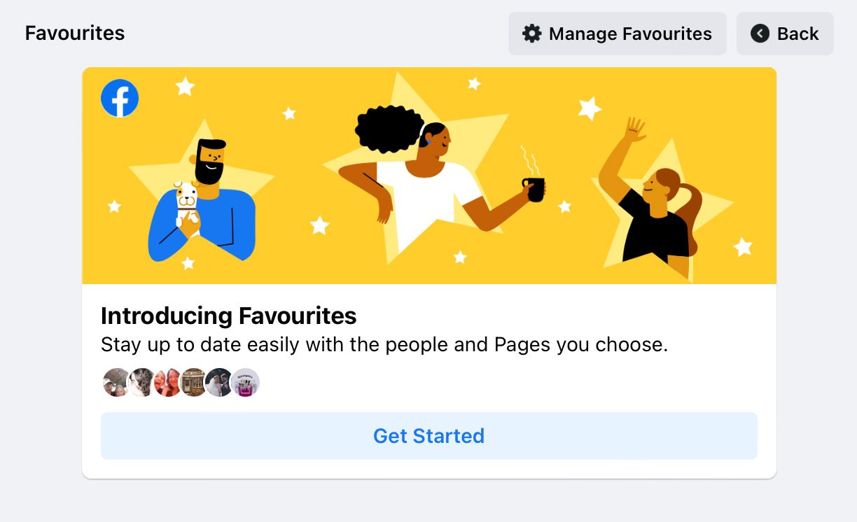 Get started with the Facebook favourites feed on desktop
