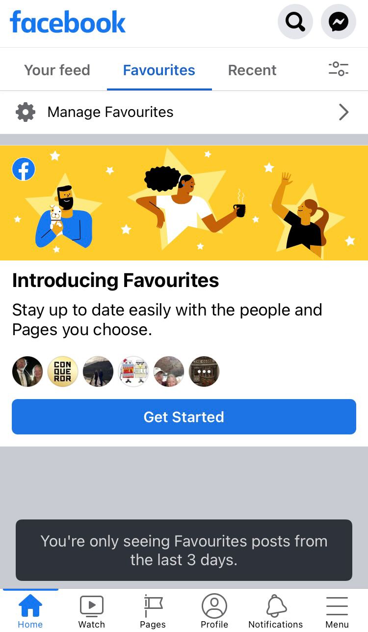 User-curated and chronological feeds available on Facebook