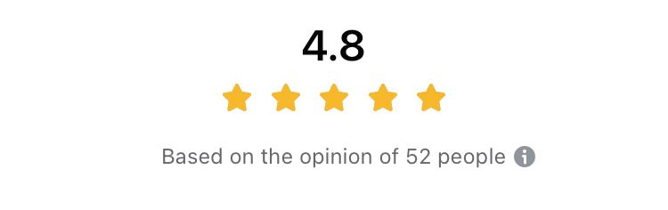 Star rating displayed at the top of a Facebook page and reviews tab