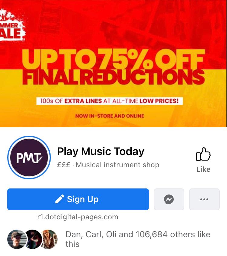 Facebook Page banner by Play Music Today