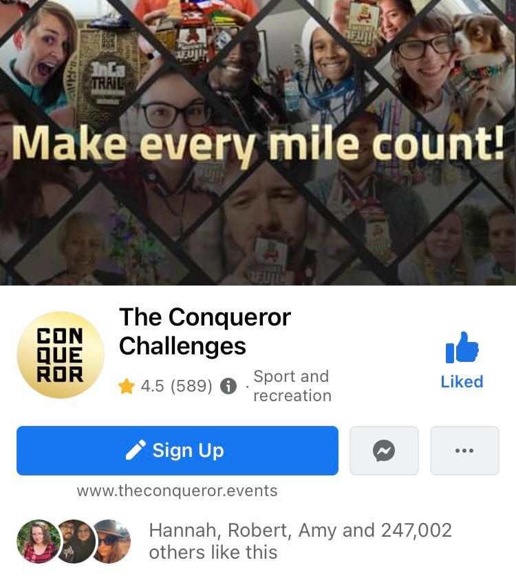 Facebook Page banner by The Conqueror Challenges