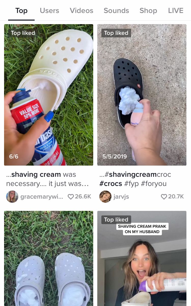 Crocs and hot sale shaving cream