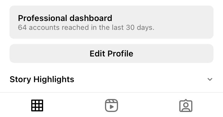 Professional dashboard location in Instagram for professional profiles