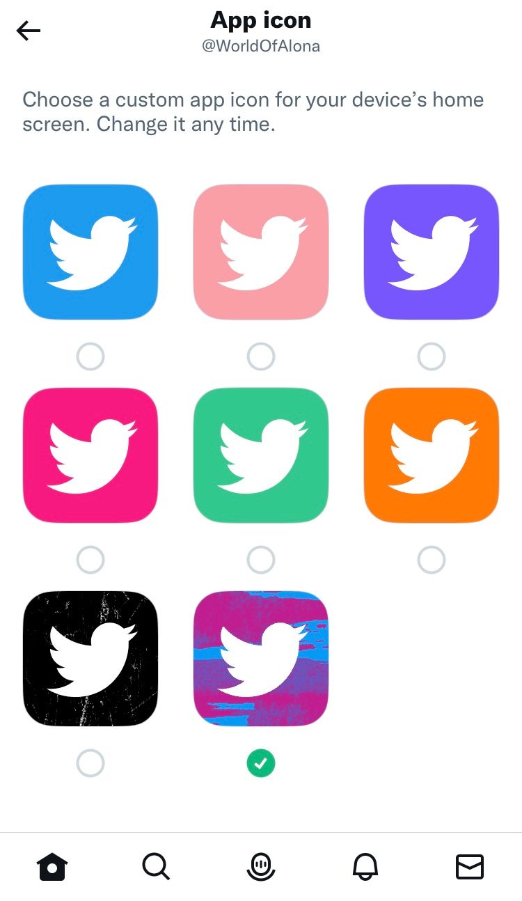 Choose a custom Twitter icon for your Twitter phone app