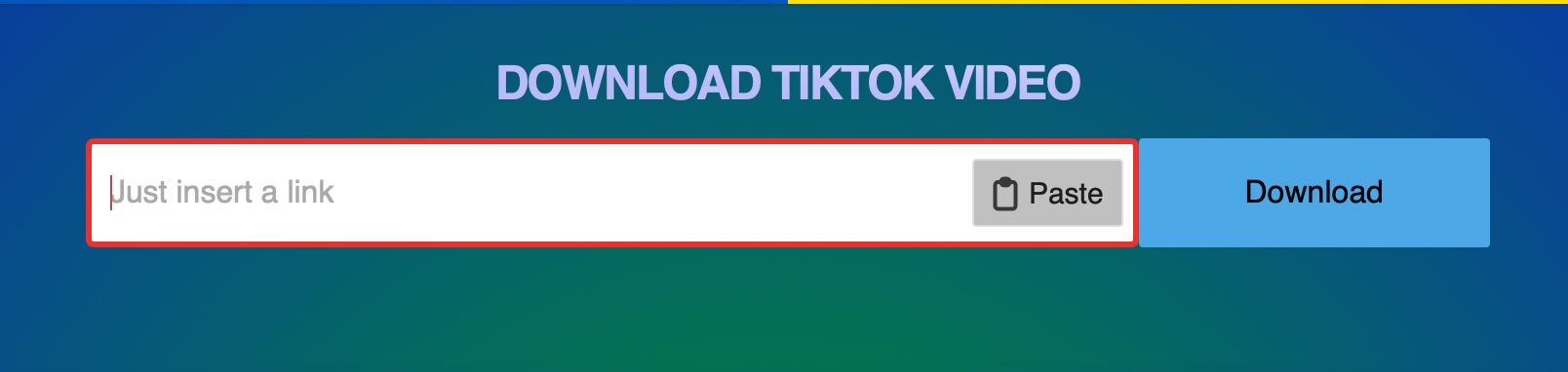 Download any TikTok video by inserting a link to the original TikTok video