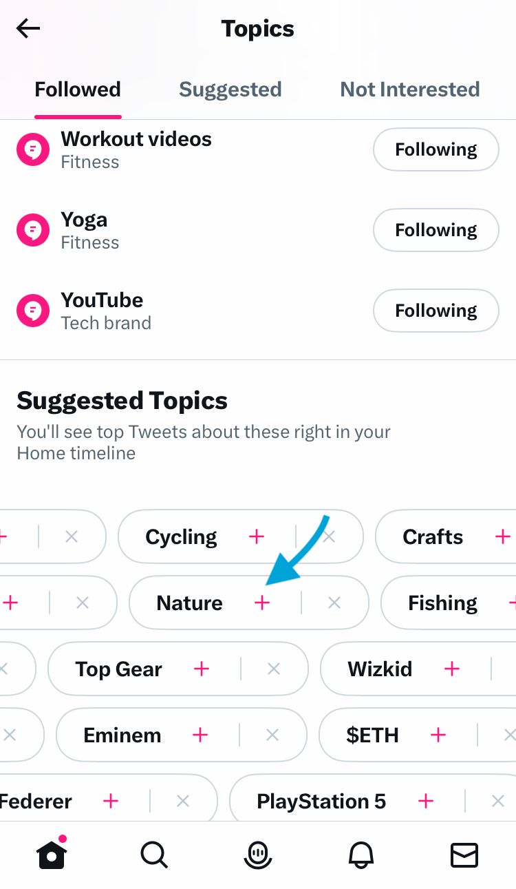 Turn off Twitter Interests (Suggested Topics to follow) 