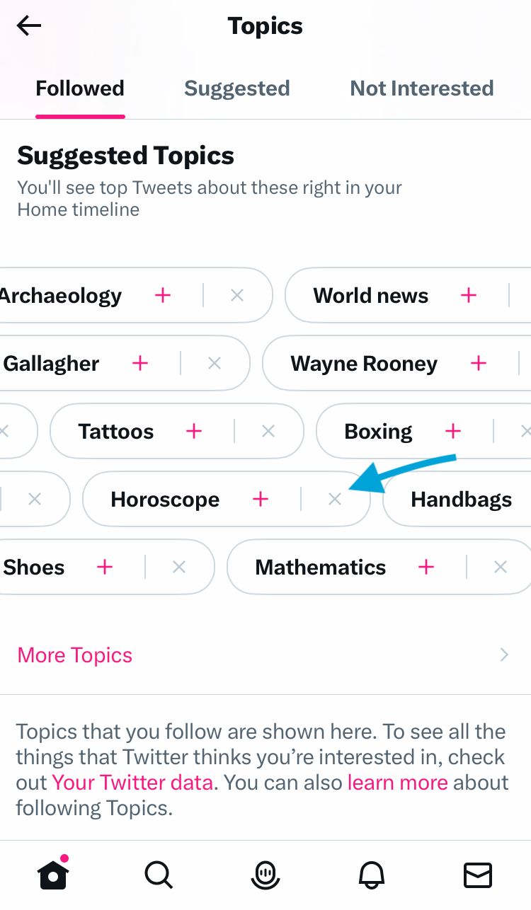 How to Turn off Topic Suggestions and Interests on Twitter?