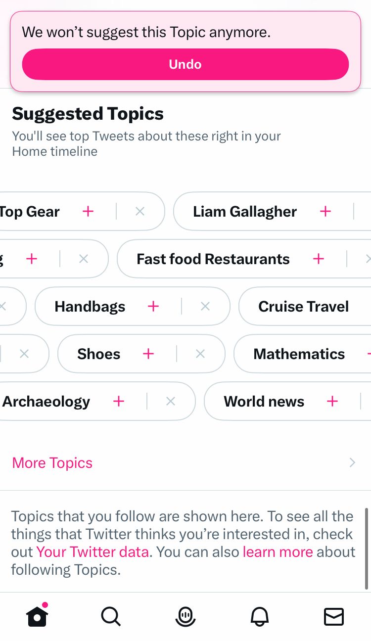 Any way to stop 'follow topic' suggestions? : r/Twitter
