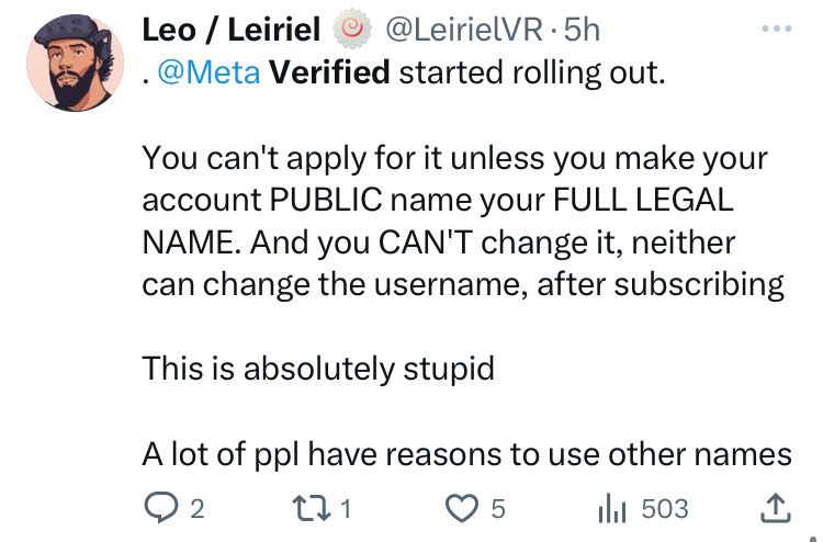 Objections to mandatory legal name for verified accounts