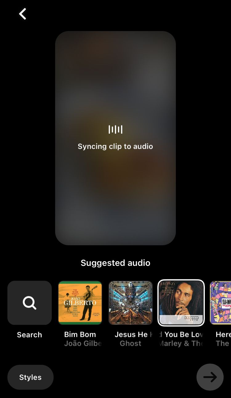 Use any music or audio and Instagram Grooves re-syncs the video to fit the music