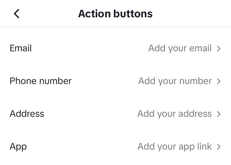 Add action buttons to your TikTok profile