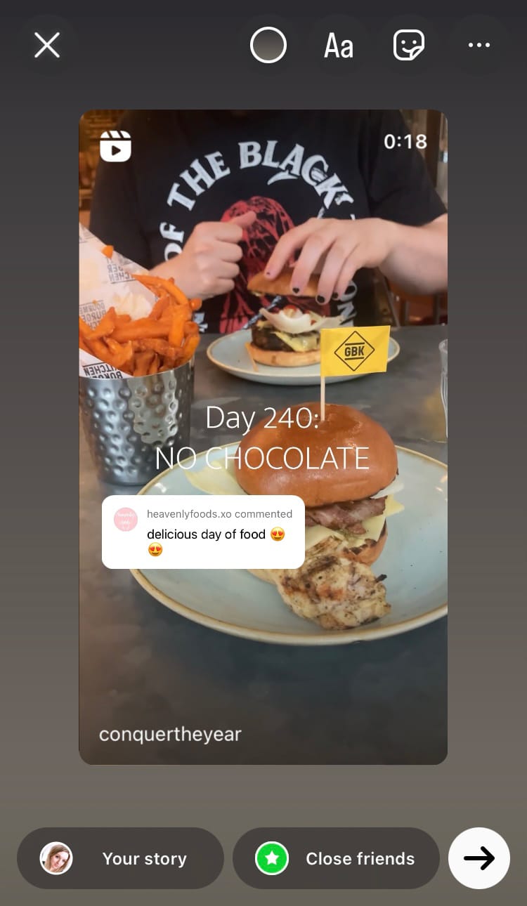 How to add an Instagram comment to your Stories