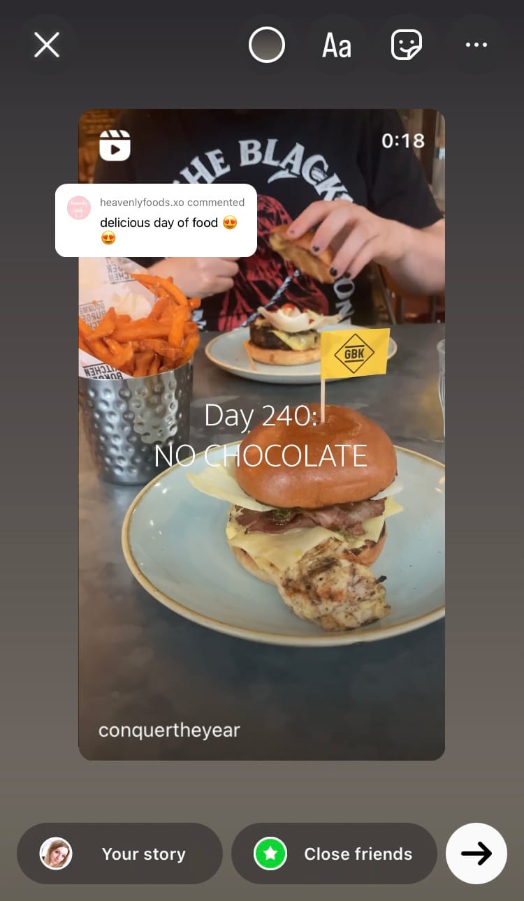 How to add an Instagram comment to your Stories