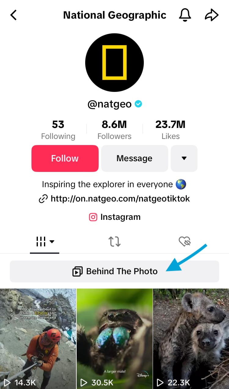 TikTok playlists are positioned above the profile's video content