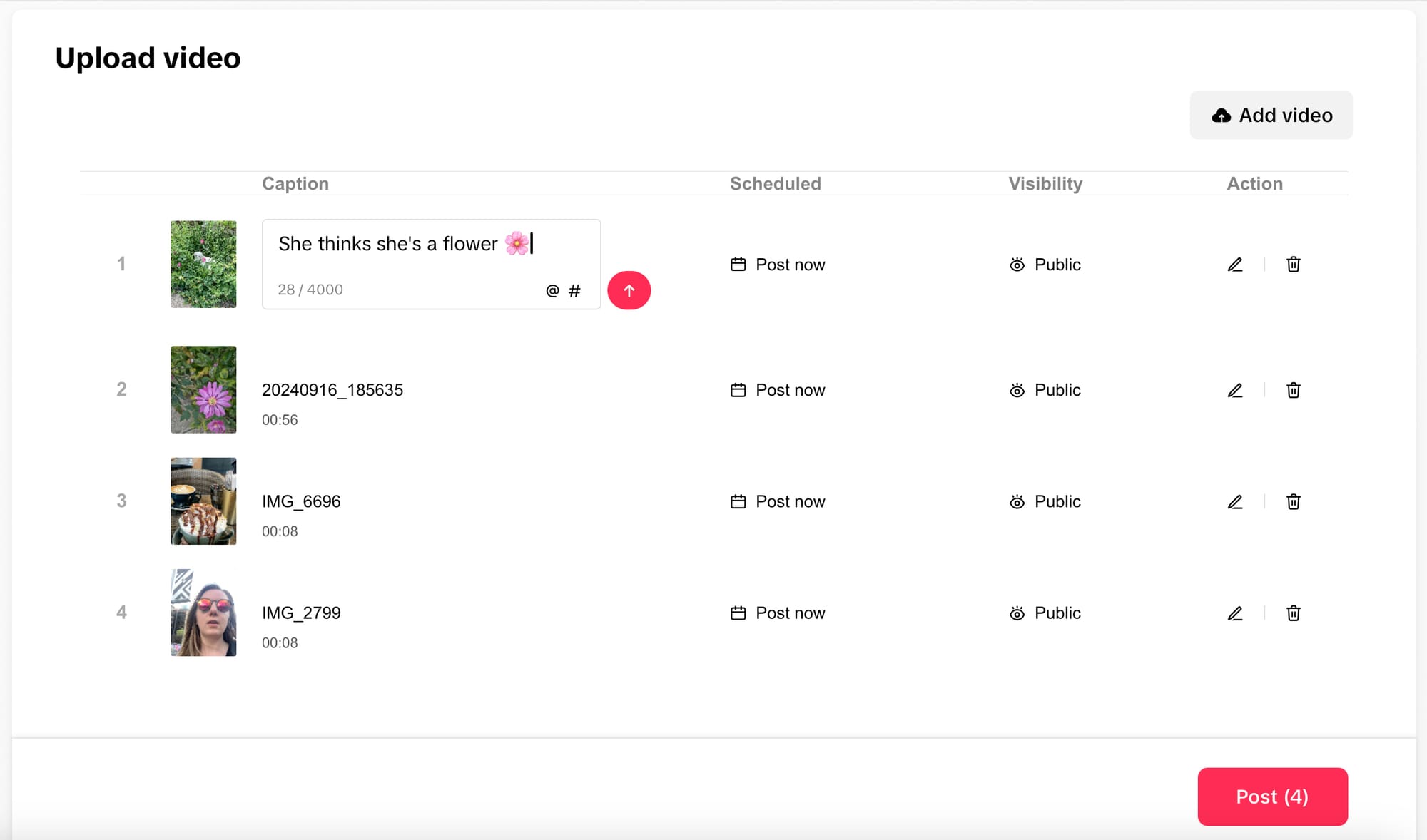 Quickly edit a video description
