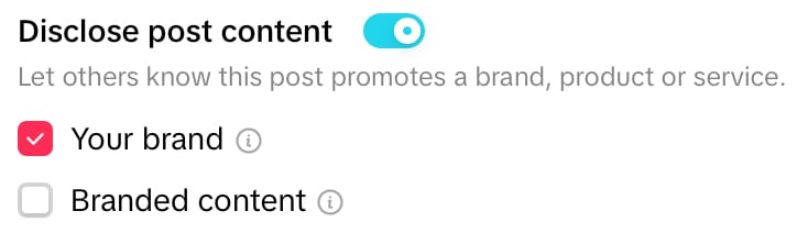 Check box to disclose post content for your brand