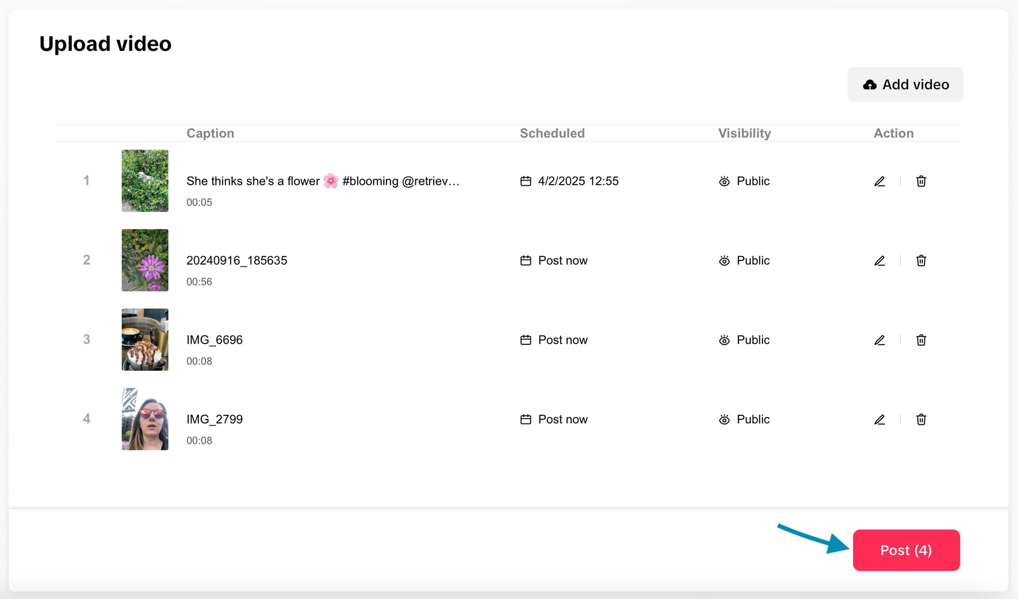 Publish posts and save scheduled posts by hitting the 'Post' button