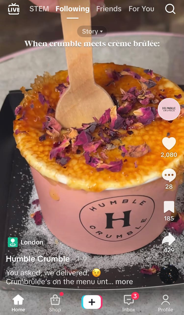 Impressions can come from the Following TikTok feed