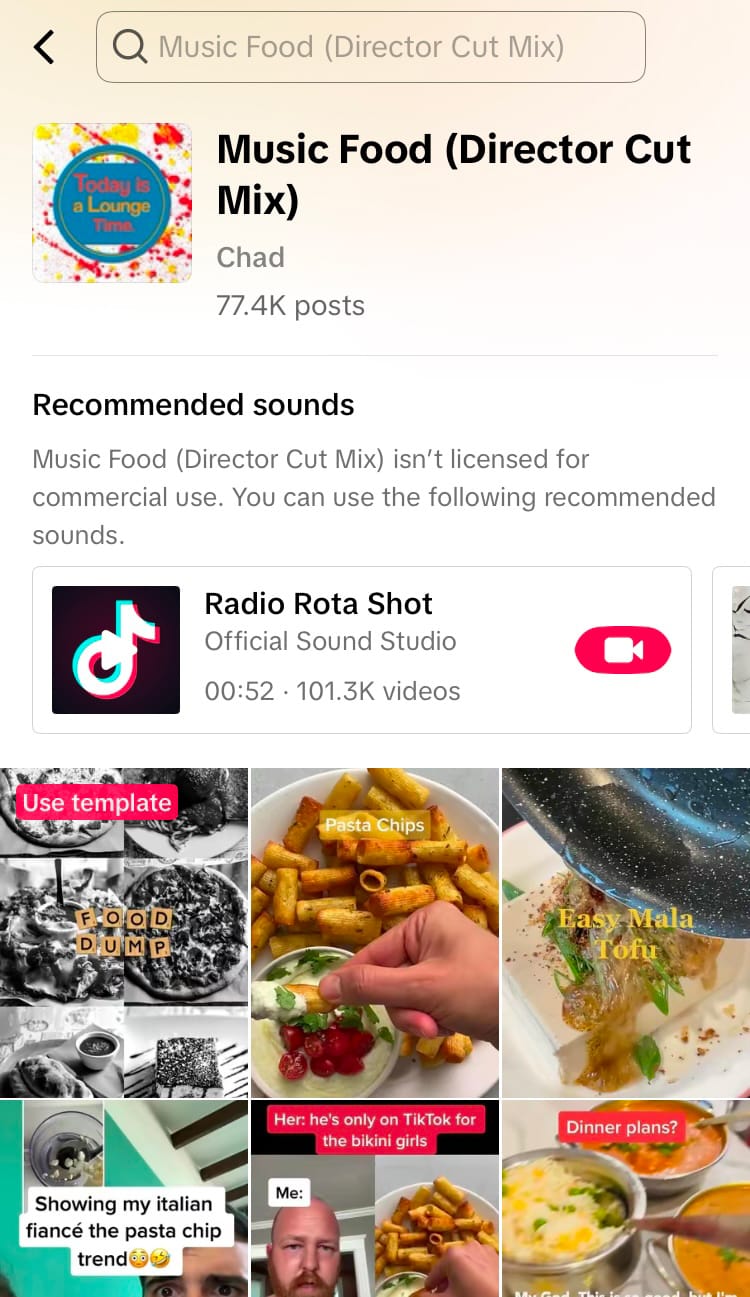 Impressions can come from a sound on TikTok