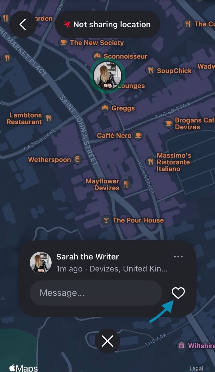 Friends can interact with locations that are shared with them