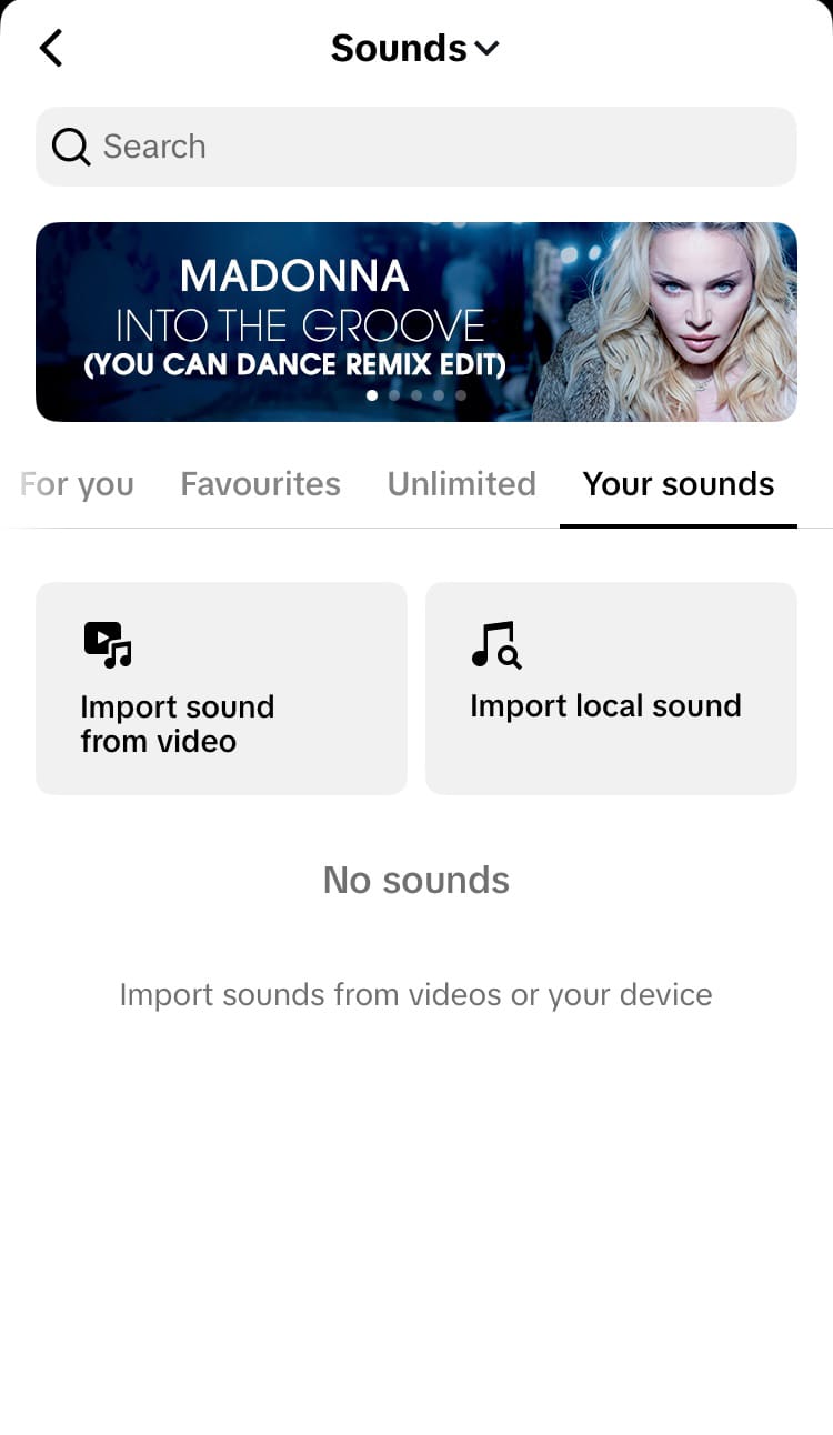 Explore TikTok's Sound Library, Your sounds