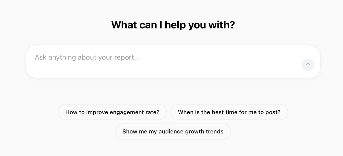 Ask the Minter.io AI Analyst anything about your social media analytics report