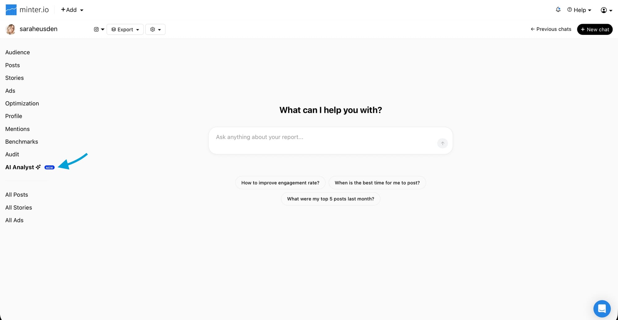 Where to find the Minter.io AI Analyst