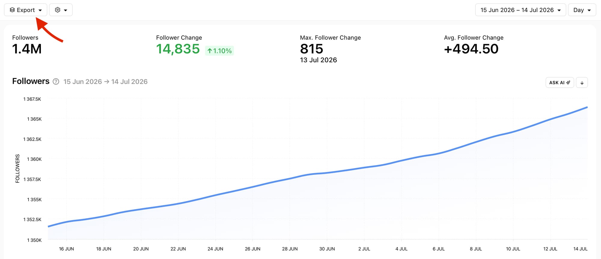 Export&nbsp;and compare&nbsp;social media&nbsp;data from different date ranges with Minter.io