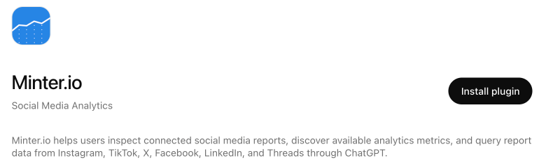 Minter.io app listing in ChatGPT's app directory