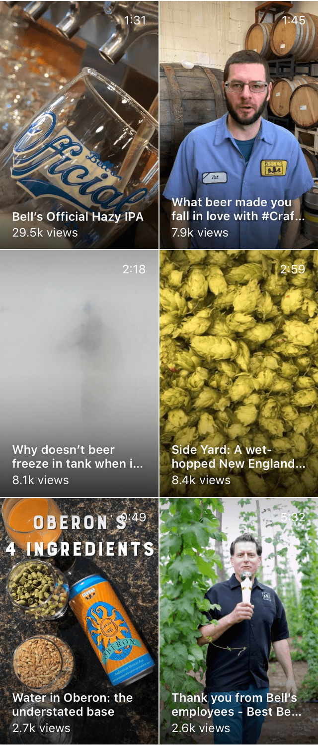 @bellsbrewery IGTV feed