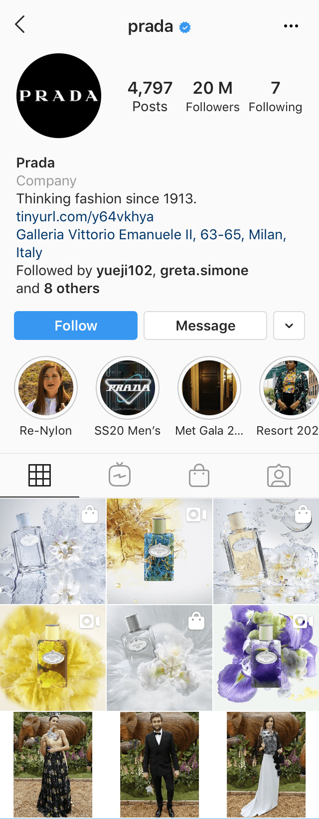 @prada Instagram profile